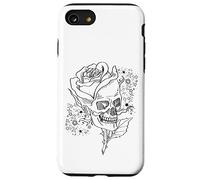 Roses Flower Skull Y2K with Cute Star Pattern for Goth Mom Coque pour iPhone SE (2020) / 7/8