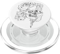 Roses Flower Skull Y2K with Cute Star Pattern for Goth Mom PopSockets PopGrip pour MagSafe