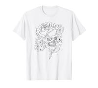 Roses Flower Skull Y2K with Cute Star Pattern for Goth Mom T-Shirt