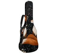 Roses Garden Fox Floral Sac pour guitare acoustique avec bandoulière réglable et crochet arrière, convient pour guitares électriques, basses, guitares classiques, ukulélé, 106,7 cm, Roses Garden Fox