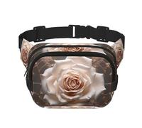 Roses in the Net Fitness Sac à bandoulière de voyage, sac banane tendance et décontracté, sac banane carré double couche, noir, taille unique, Noir/blanc, One Size