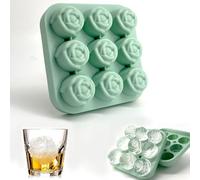 Roses Moule à Glace, Forme De Rose Moule à Glacon Silicone Moule à Glace En Silicone 9 Compartiments Reutilisable Plateaux à GlaçOns Sans Bpa Pour Whisky Cocktails BièRe Jus Boissons Maison