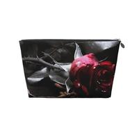 Roses Noires Gothiques imprimées, Trousse de Toilette Trousse de Maquillage Sac à cosmétiques Trousse de Toilette de Voyage Portable