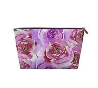 Roses pivoines Aquarelle Violet Lilas et Violet, Trousse de Toilette Trousse de Maquillage Sac à cosmétiques Trousse de Toilette de Voyage Portable
