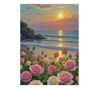 Roses Plage Coucher De Soleil 1000pcs Mini Puzzle pour Adultes Cadeau