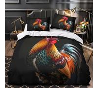 Roses romantiques Housse de Couette Microfibre Hypoallergique 3D Effet Ultra Douce Respirante Rêve parisien Parure de Lit Fermeture Éclair Léger avec 2 Taies d'oreiller for Garçon Double（200x200cm）