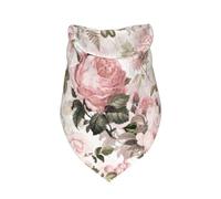 Roses Roses sépia Vintage Shabby Chic,Bavoir écharpe Triangulaire à Capuche réglable pour Animaux de Compagnie, Capuche Lavable adaptée aux Chiens et Chats de Petite, Moyenne et Grande Taille
