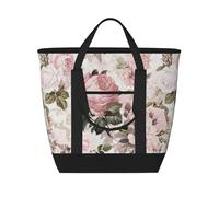 Roses roses sépia vintage shabby chic,Sacs à lunch isothermes de grande capacité pour femmes et hommes
