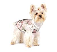 Roses Roses sépia Vintage Shabby Chic,T-Shirt sans Manches en Coton pour Animaux de Compagnie, Gilet Respirant, Extensible et Doux,S