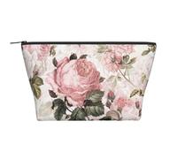 Roses Roses sépia Vintage Shabby Chic, Trousse de Toilette Trousse de Maquillage Sac à cosmétiques Trousse de Toilette de Voyage Portable