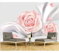 Roses Roses Simples En Trois Dimensions Chaudes Et Belles Papier Peint 3D Installation Facile Intissé Tapisserie Bureau Salon Canapé Chambre Décoration Murale-150cm×105cm
