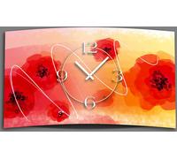 Roses rouges abstraites Horloge murale design moderne horloges murales silencieuses pas de tic-tac dixtime 3D-0139