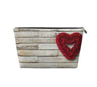 Roses Rouges en Forme de Coeur imprimées, Trousse de Toilette Trousse de Maquillage Sac à cosmétiques Trousse de Toilette de Voyage Portable