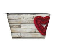 Roses Rouges en Forme de Coeur imprimées, Trousse de Toilette Trousse de Maquillage Sac à cosmétiques Trousse de Toilette de Voyage Portable