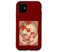 Roses Rouges et cœurs Style Art Nouveau Coque pour iPhone 11