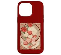 Roses Rouges et cœurs Style Art Nouveau Coque pour iPhone 14 Pro Max