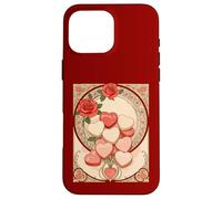 Roses Rouges et cœurs Style Art Nouveau Coque pour iPhone 16 Pro Max