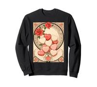 Roses Rouges et cœurs Style Art Nouveau Sweatshirt