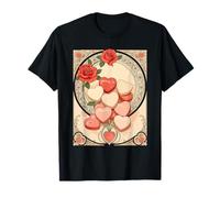 Roses Rouges et cœurs Style Art Nouveau T-Shirt