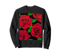Roses Rouges Sauvages Motif Floral Audacieux Sweatshirt