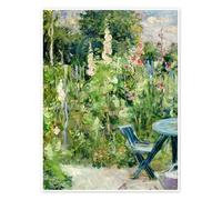 Roses trémières II Poster de Berthe Morisot 30 x 40 cm Vert Tableaux Décoration murale