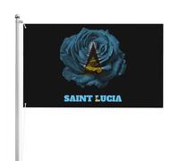 Roses Vintage Sainte-Lucie Sainte-Lucie Drapeau De Cour Suspendre Drapeaux De Jardin Résistant Bannière Cour 90X150Cm Pour Anniversaires Fêtes Porte
