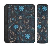 Rosette Motif floral turquoise 2 pcs Housse de ceinture de sécurité pour enfant Plus de confort Conduite pour sac à dos forro para cinturon de seguridad