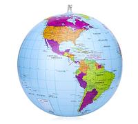 RosewineC Globe mondial gonflable 38 cm, explorez le monde, géographique éducatif pour l'école, les jeux et les jeux éducatifs
