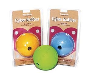 Rosewood Balle à friandises en Caoutchouc Cyber pour Chiens - Jouet interactif et Robuste pour Chien à mâcher, Faire des friandises et Jouer - Caoutchouc Non Toxique - Convient aux Races de Taille