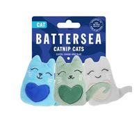 Rosewood Battersea - Trois Jouets pour Chats et Chatons à Herbe à Chat - Gris, Bleu, Vert, 9 cm x 7 cm