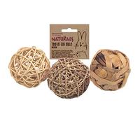 rosewood 19478 - jouet trio de boules médium - 8 cm - pour rongeurs