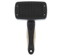 Rosewood Brosse Slicker Autonettoyante pour Chiens - Taille S - Brosse pour Poils Mi-longs à Longs - Noir - Retrait Facile des Poils par Bouton-Poussoir