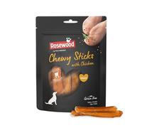 Rosewood Chewy Sticks Poulet Medium - Friandise à mâcher pour Chien au Poulet et Peau de bœuf, Aide aux Soins dentaires, sans céréales ni Gluten, sans additifs artificiels, 100 g
