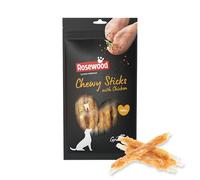 Rosewood Chewy Sticks Poulet Petit - Bâtonnets à mâcher pour Chien au Poulet et Peau de bœuf, favorisent Les Soins dentaires, sans additifs artificiels, 100 g
