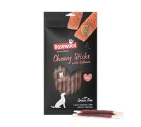 Rosewood Chewy Sticks Saumon Petit - Bâtonnets à mâcher pour Chien au Saumon et Peau de bœuf, favorisent Les Soins dentaires, sans céréales ni Gluten, sans additifs artificiels, 72 g