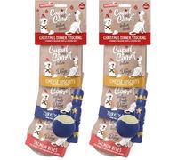 Rosewood Cupid and Comet Bas de Noël pour Chien avec friandises au Saumon, à la Dinde et au Fromage et Deux Jouets festifs (Lot de 2)