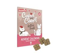 Rosewood Cupid and Comet Calendrier de l’Avent pour Chats - 24 friandises au yaourt et à l’herbe à chat - Calendrier festif pour la période de Noël