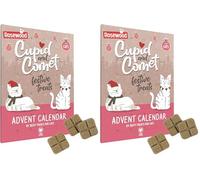 Rosewood Cupid and Comet Calendrier de l’Avent pour Chats - 24 friandises au Yaourt et à l’Herbe à Chat - Calendrier Festif pour la période de Noël (Lot de 2)
