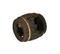 Rosewood Décoration Grotte dans Tonneau de Rhum en Polyrésine pour Petit Aquarium