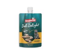 Rosewood Deli Delight Poulet - Purée tendre pour chat au poulet, Idéal comme topper ou pour masquer les médicaments, Forte teneur en humidité, Sans sel ou sucre ajouté, Sans additifs artificiels, 80 g