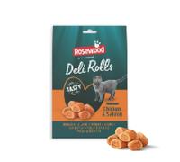 Rosewood Deli Rolls Poulet & Saumon - Snack Tendre pour Chat au Poulet et Saumon, cœur Moelleux Convient pour administrer Un médicament, sans sel ni Sucre ajouté, sans additifs artificiels, 40 g