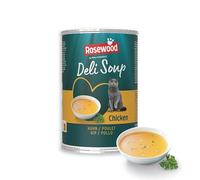 Rosewood Deli Soup Poulet - Friandise savoureuse au Bouillon pour Chat avec Morceaux de Poulet Tendre, ingrédients naturels, sans sel ni Sucre ajouté, sans additifs artificiels, 135 ML