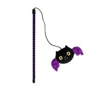 Rosewood Jouet d'halloween pour Chat avec Herbe à Chat et Ailes froissées - Baguette rayée Violette et Noire - Jeu interactif pour Chats et Chatons