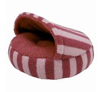 Rosewood Lit pour Chat Sherpa à Rayures Roses - Cachette et Coin Salon Ouvert 2 en 1, intérieur en Boucle Douce, lit à Capuche Confortable avec Base antidérapante, Lavable en Machine, 40 cm