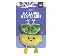 Rosewood Lot de 2 Jouets pour Chat Duo Citron et Citron Vert avec Herbe à Chat - Jouets interactifs froissés et hochets pour Chatons, Jouets en Peluche Douce pour Chats, Chase, Chauve-Souris et Jeu