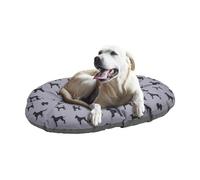 Rosewood Matelas Ovale pour Chien XL 95 x 65 x 10 cm Coussin Réversible Lavable à 30 Degrés pour Panier Chien et Couchage Gris avec Motif Chien