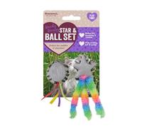 Rosewood Moody Moggy Star & Ball Ensemble de Jouets interactifs avec Herbe à Chat pour Jouer et Faire de l'exercice