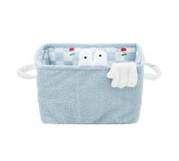 Rosewood Panier à Jouets pour Chien en Tissu éponge Bleu - Boîte de Rangement à Carreaux - en Tissu Doux - Pliable - Panier à Jouets décoratif pour Animaux de Compagnie - 40 x 30 x 25 cm