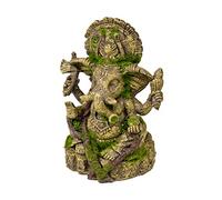 Rosewood Statue de Ganesha avec rubans bleus et crânes