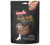 Rosewood Sushi Rolls Poulet & Colin - Friandise Tendre pour Chien au Poulet et Colin, Riche en protéines, sans céréales ni Gluten, sans additifs artificiels, 100 g